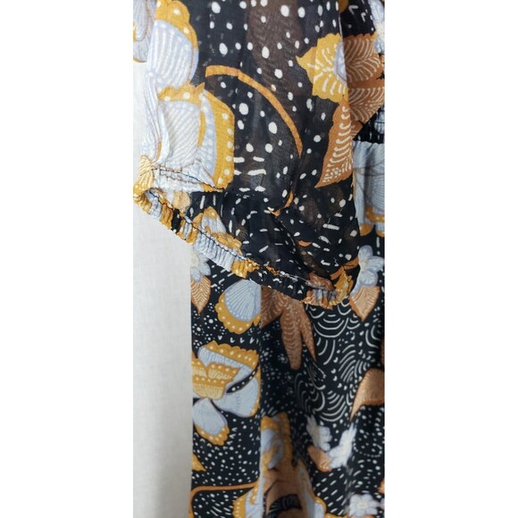 Daniel Rainn Dress Medium Multicolor Floral Mini Lined Stretchy Waist Whimsygoth - Picture 5 of 6